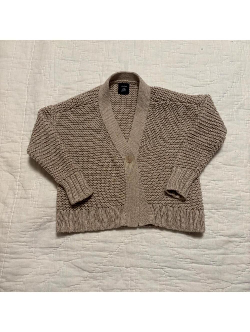 Baby GAP Chunky Knit Cardigan Sweater 18-24 Months Neutral Beige Cozy Soft